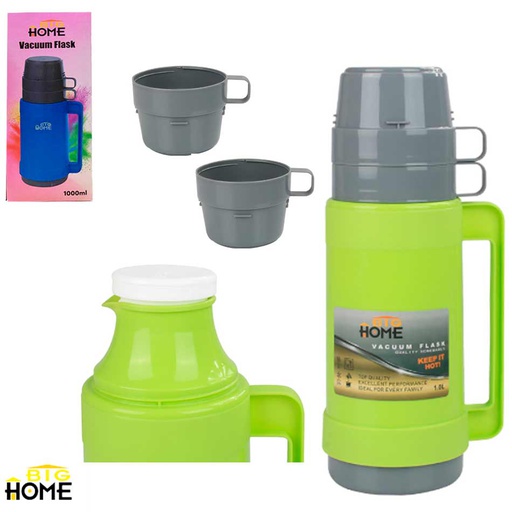 [1800438] Termo Plastico con Doble Taza 1L Big Home 2548H