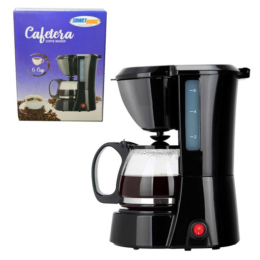 [7100265] Cafetera 6 tazas Smart Home Negra CM101