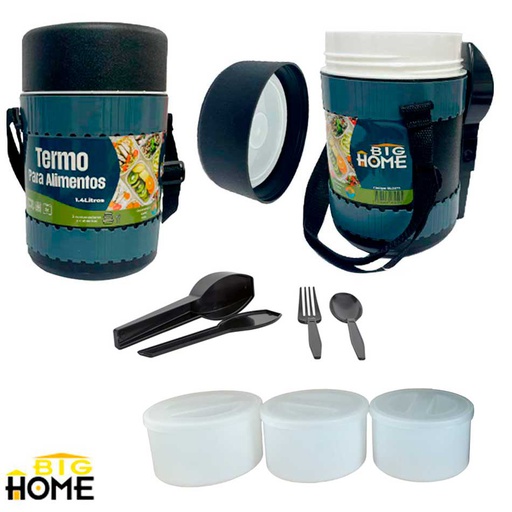 [1800183] Termo Para Alimentos Con 3 Recipientes 14 Litros Big Home Bl0873