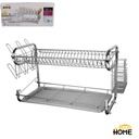 Porta Vajilla De Acero Inoxidable 2 Niveles Big Home Aa767A