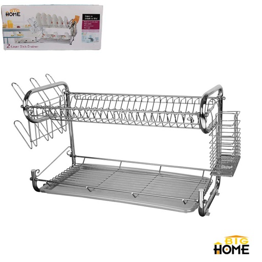 [1101286] Porta Vajilla De Acero Inoxidable 2 Niveles Big Home AE-767A