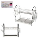 Porta Vajilla De Acero Inoxidable 2 Niveles Big Home Cromado Ae1123