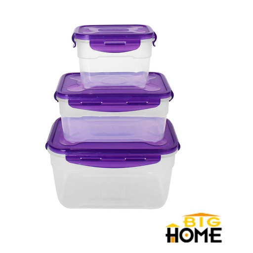 [1101555] Repostero Plástico Rectangular 3 Piezas Big Home Flsb259