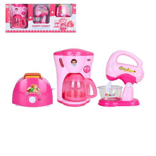 [6101973] Set Cafetera Tostadora Y Batidora De Jugguete Ls8306