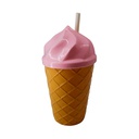 Vaso Con Tapa Con Sorbete Plástico Helado Mia-6743