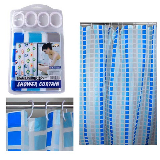 [1500155] Cortina Para Baño Pvc 180X180Cm 16891-13