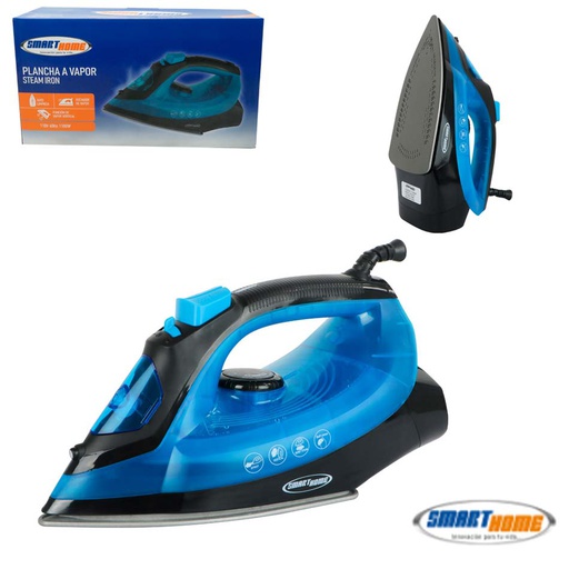 [7101144] Plancha a Vapor Smart Home 1100W Azul SH-619-1
