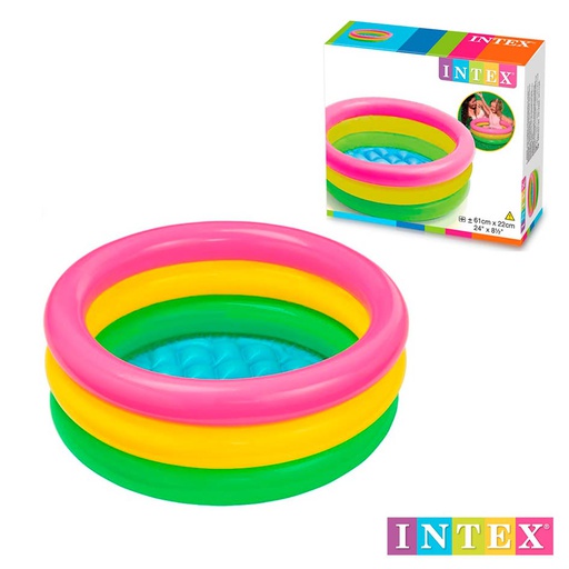[6300612] Piscina Arcoiris Redonda Tricolor 22x61cm 33L Intex 57107NP