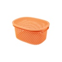 Canasta Plastica Ovalada Con Tapa 12X19X25.5Cm Big Home Mia20031