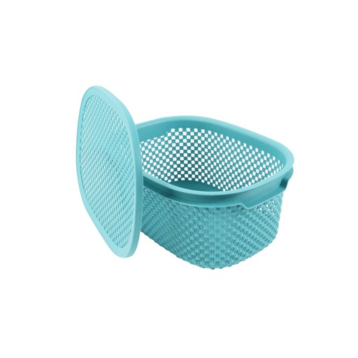 [1700364] Canasta Plastica Ovalada Con Tapa 13X22X29Cm Big Home Mia20032