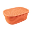 Canasta Plastica Ovalada Con Tapa 14.5X27.5X36Cm Big Home Mia20033