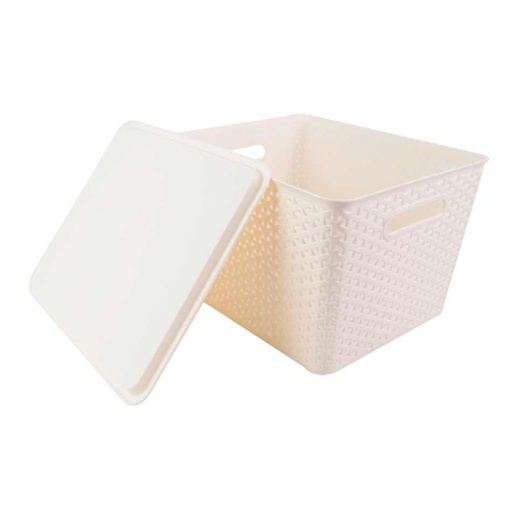 [1700366] Canasta Plastica Con Tapa 22X36X30.5Cm Big Home Mia20044