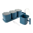 Set Condimentero Plástico 4 Piezas Turquesa Mia20597