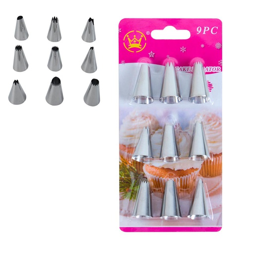 [1105860] Set Boquilla Para Reposteria Blister 9 Piezas Mia20439