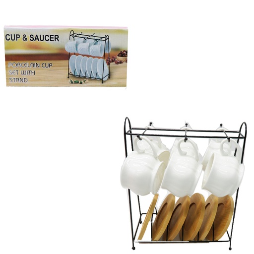 [1201995] Set Tazas 90Cc C/Porta Vaso Mad 12 Piezas Mia-20507