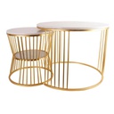 Set Mesa De Centro Metal 2 Piezas Mia-20254