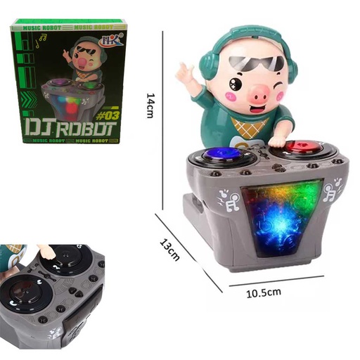 [6103438] Dj Robot Cerdito Con Luces Y Sonido 6621B