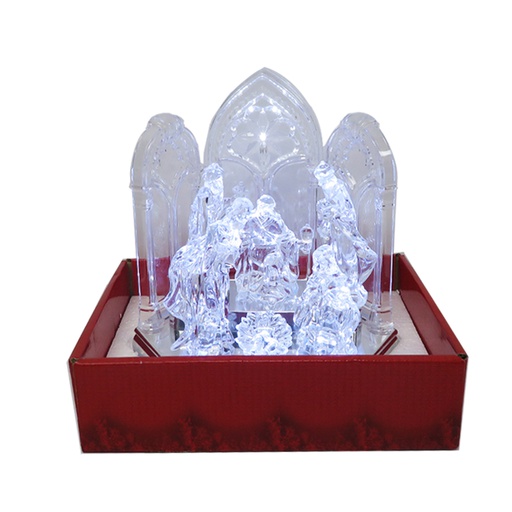 [6201615] Nacimiento Acrilico Navidad Con Luz Y Sonido 20X15X19.5Cm Caja | Mia10401