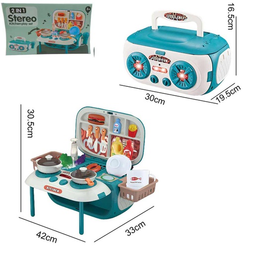 [6100774] Cocina Infantil 2En1 Con Caja Estereo Kitchen Play H351A