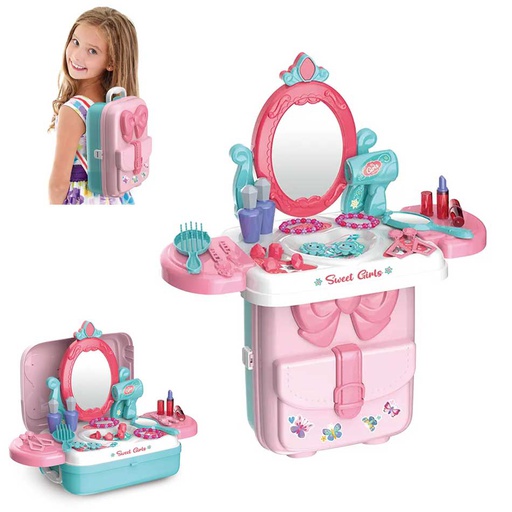 [6101570] Maletín 3En1 De Belleza 28 Piezas Vanity Backpack 661518