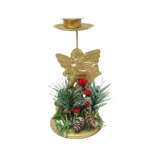 [6200791] Candelabro Metal Navidad Angel 1V Mia10423