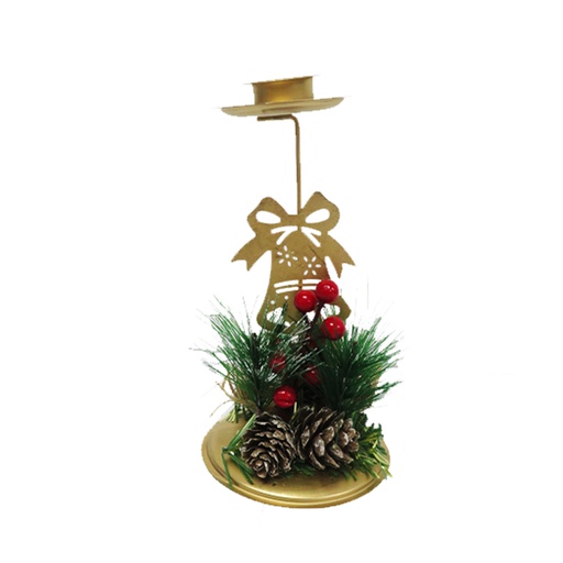 [6200794] Candelabro Metal Navidad Campana 1V Mia-10424