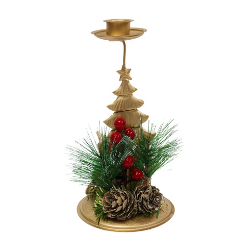 [6200792] Candelabro Metal Navidad Arbol 1V Mia10425