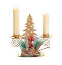 Candelabro Navidad Metal Arbol 2V Mia10427
