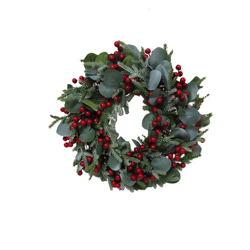 [6200872] Corona Navidad Cerezas 40Cm Mia-10431