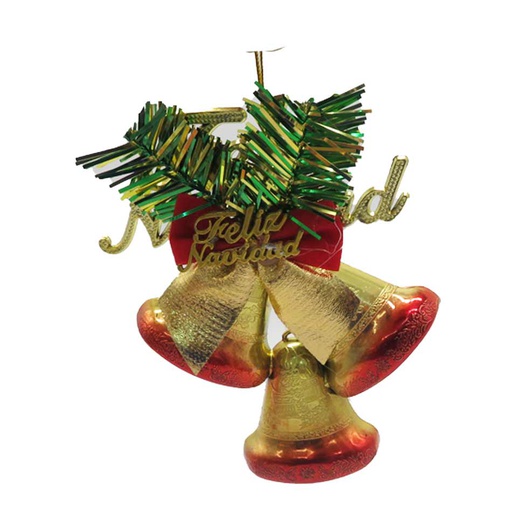 [6200154] Adorno Navidad Colgante Campana 10X14Cm Mia-10456