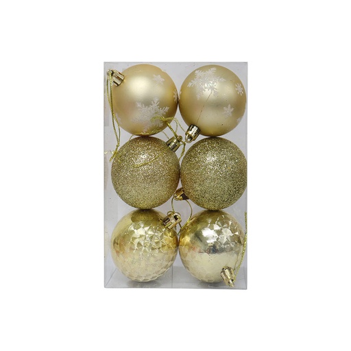 [6201037] Adorno Navidad Bolas 6Cm 6 Piezas Mia-10496