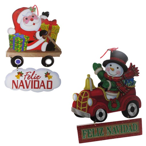 [6200628] Adorno Navidad Apliques 34X25Cm Mia-10389
