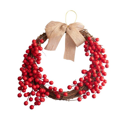 [6200828] Corona Navidad Cerezos 30Cm Mia-20829