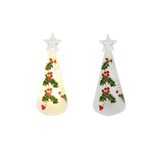 [6200342] Adorno Navidad Arbol Con Luz 15Cm Mia-20812