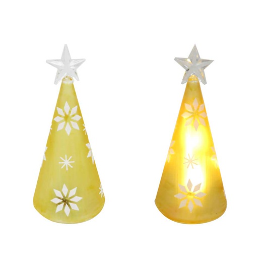 [6200343] Adorno Navidad Arbol Con Luz 15Cm Mia-20813