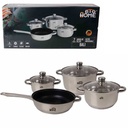 Juego De Ollas De Acero Bali 7 Piezas Big Home Am6307