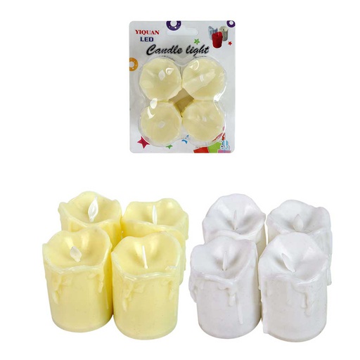 [6201717] Velas Plástica Lab C/Luces Calidas 4 Piezas Bl Mia11359