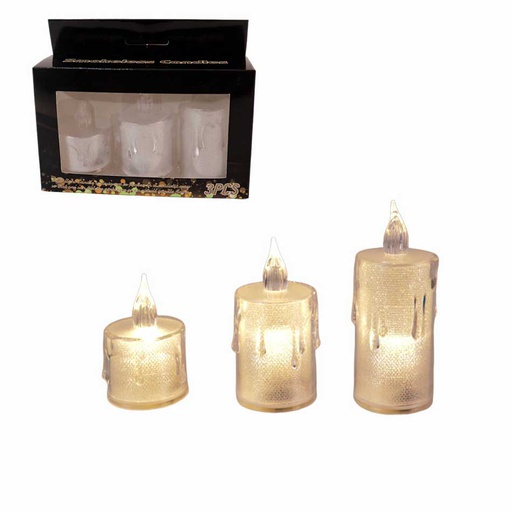 [6201711] Vela Plástica C/Luces 3 Piezas Mia11364