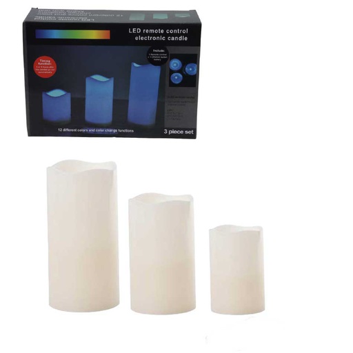 [6201713] Set Velas Plásticas Led 3 Piezas | Mia11378