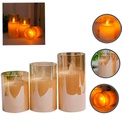 Set Velas Led Vidrio 3 Piezas Mia11376