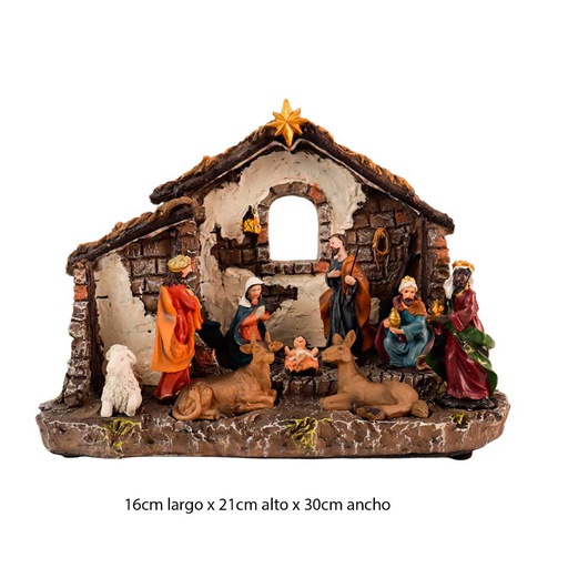 [6201661] Nacimiento De Resina Con Luz Mia11025