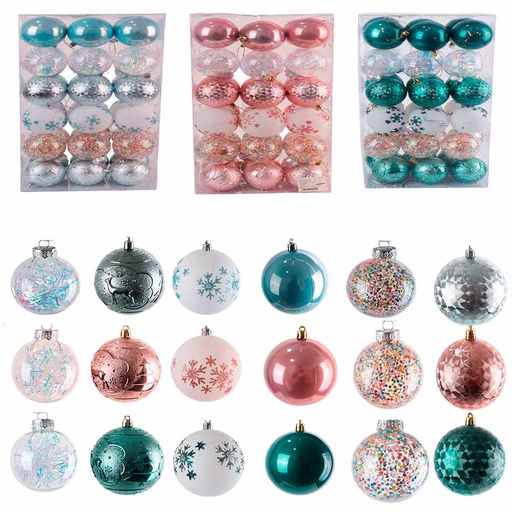 [6201158] Esfera 8Cm Plástica 36 Piezas Caja Mia12205