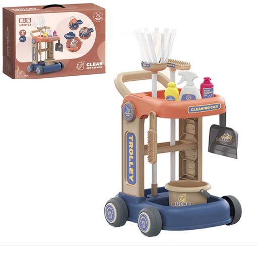 [6102027] Carrito De Limpieza Infantil Con Accesorios 35 Piezas 8163