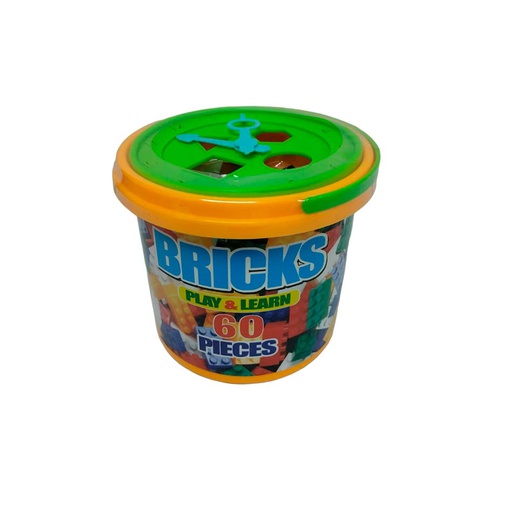 [6100204] Balde Didactico C/Lego 60 Piezas Ta-3830