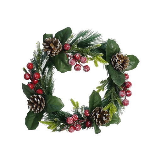 [6200863] Corona Navideña con Piñas 22cm MIA11288