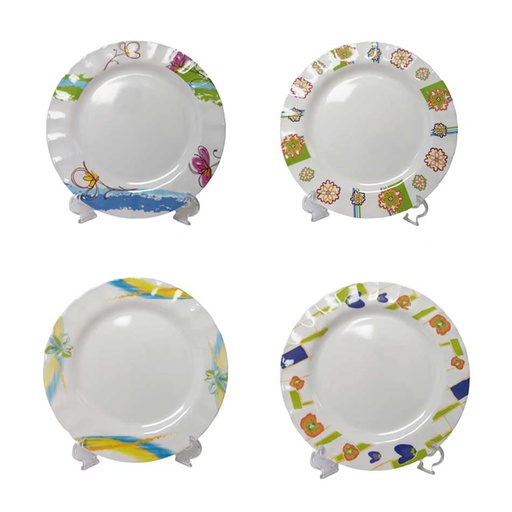 [1205342] Plato Tendido Melamina Ondas Diseño Surtido9 Pulgadas 743