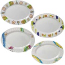 Plato Ovalado Melamina Ondas Diseño Surtido14 Pulgadas 761