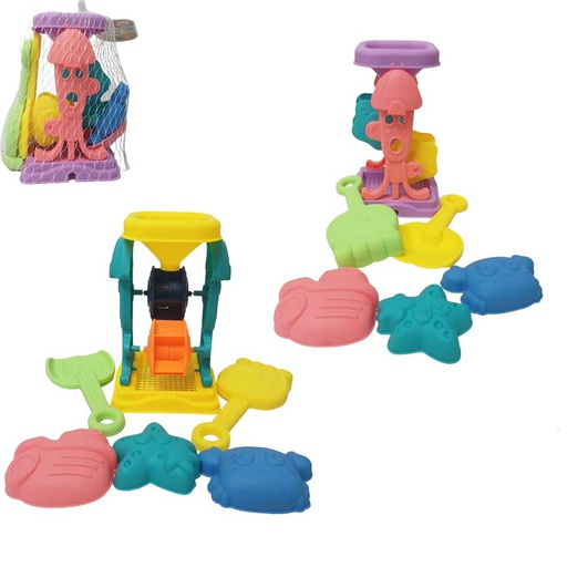 [6300687] Juego de Playa Infantil con Molino y Moldes Mia Rt322-1