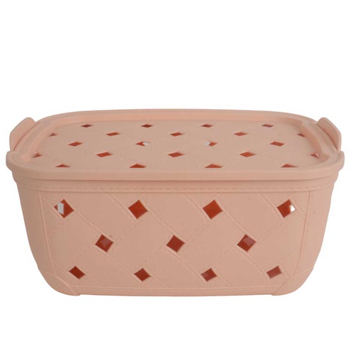 [1702007] Canasta Plastica Rectangular Con Tapa 13.2X29.7X21Cm Mia12606